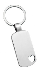 Keyring rectangular heart-shaped hole