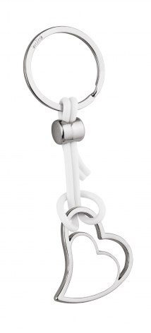 Keyring heart PVC white, without box, product image