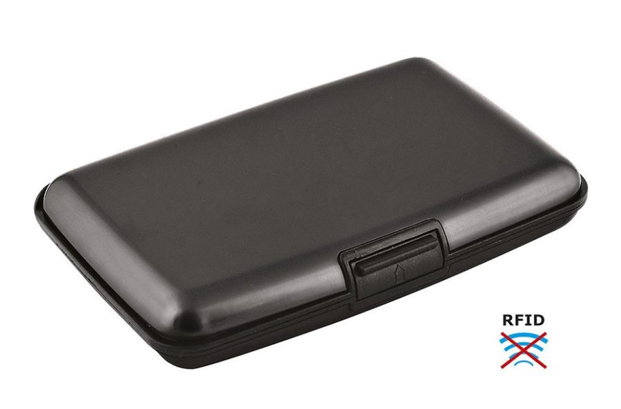 Business card holder aluminium black, product image (1)