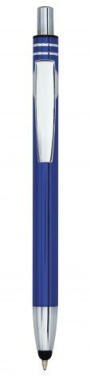 Blue aluminium pen with touch, product image (3)