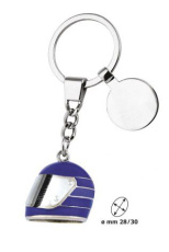 Keyring helmet blue/coin