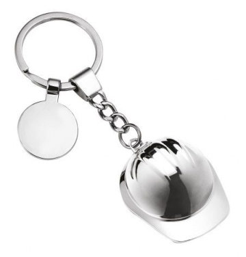 Keyring metal shiny helmet d=40mm, product image (2)