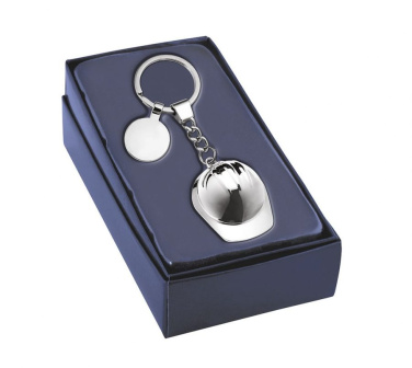 Keyring metal shiny helmet d=40mm, product image (3)