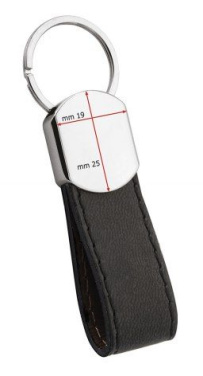 Black imitation leather car keyring, product image (3)