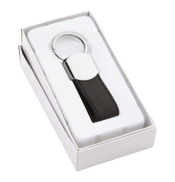 Black imitation leather car keyring, product image (4)