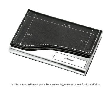 Business card case metal - PU black, product image (2)