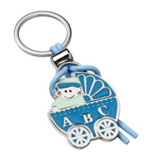 Keyring pram- baby boy, without box