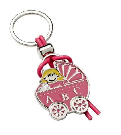 Keyring pram- baby girl, without box, product image