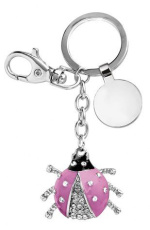 Keyring pink ladybird, without box