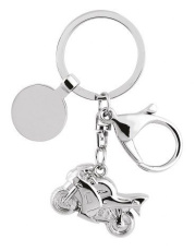 Keyring motorbike with snap hook