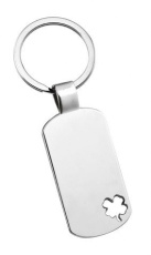 Keyring rectangular four-leaf clover