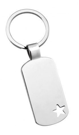 Keyring rectangular- star shaped hole, product image (1)