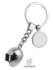 Keyring helmet small chromed