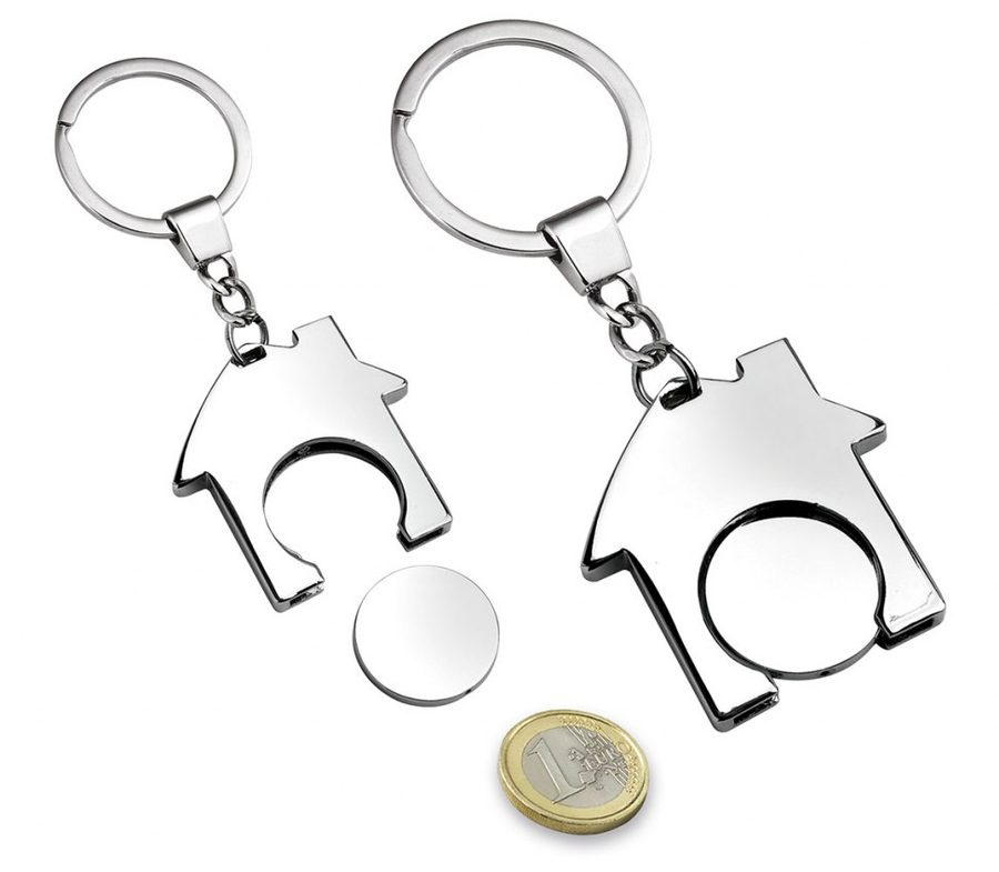Keyring home with trolley coin, product image (1)