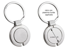 Keyring trolley coin with plate