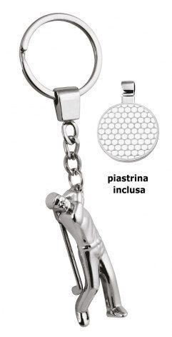 Keyring steel golf with coin, product image