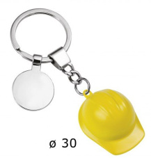 Keyring helmet yellow d.30 coin