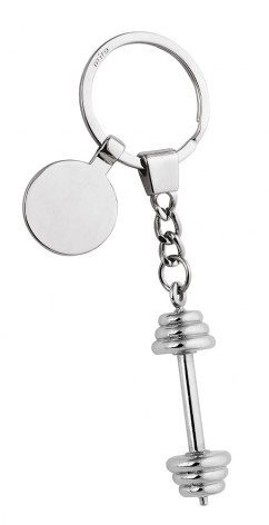 Keyring gym dumbbell with token, product image (1)