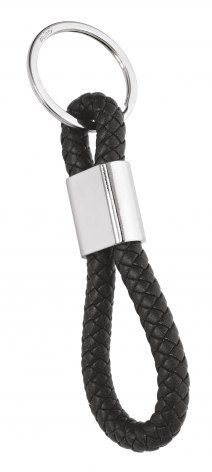 Keyring cable intertwined black, product image (1)