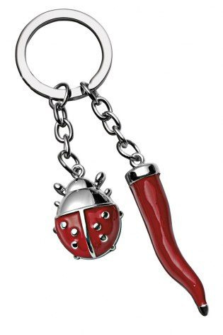 Keyring corn amulet and ladybird red, product image (1)