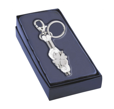 Keyring four-leave clover/white cord, product image (3)