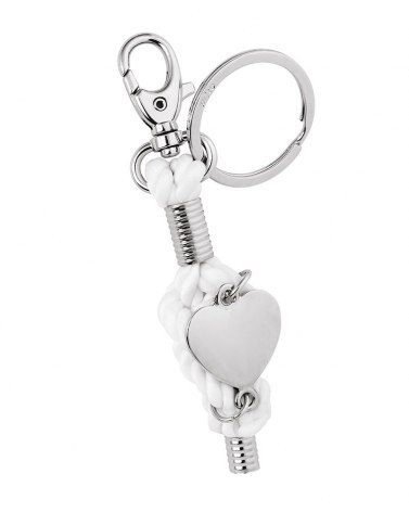 Keyring heart/white cord, product image (1)