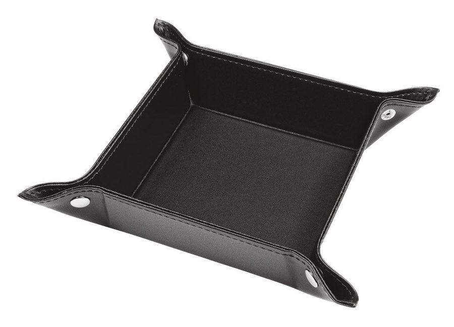 Black PU valet tray 15 × 15 cm, product image (1)