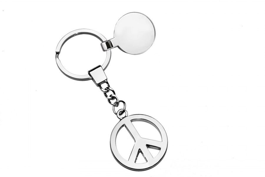Keyring peace symbol with token, product image