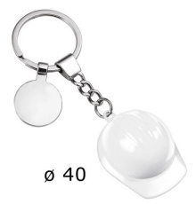 Keyring white helmet helmet d=40mm