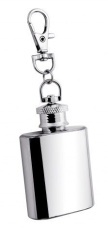 Steel flask with spring clip 29,5 ml-1oz