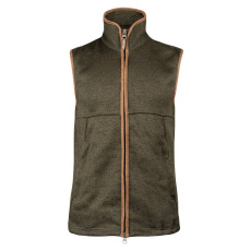 Melange Fleece Gilet Dark Olive Fleck