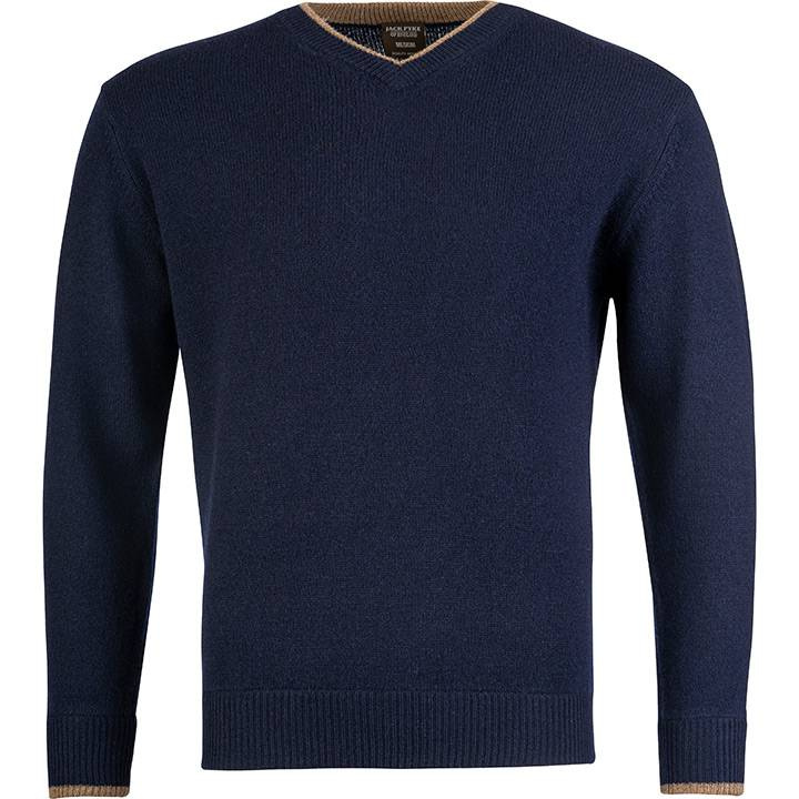 Ashcombe 100% Lambswool V-Neck Navy – Jack Pyke (1)