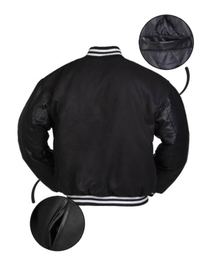 New Baseball Jacket with Patch Black – Mil-Tec (2)