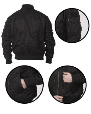 US Tactical Flight Jacket Black – Mil-Tec (2)