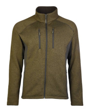 Outdoor cold-weather jacket, structure fleece, olive green