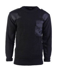 Black Cotton Polyacrylic Sweater