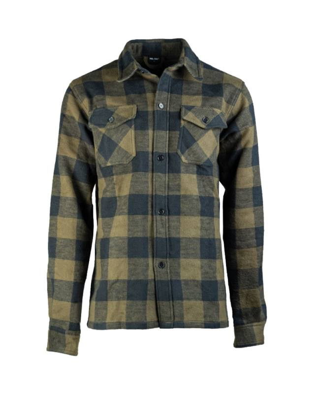 Lumberjack shirt black/olive green – Mil-Tec (1)