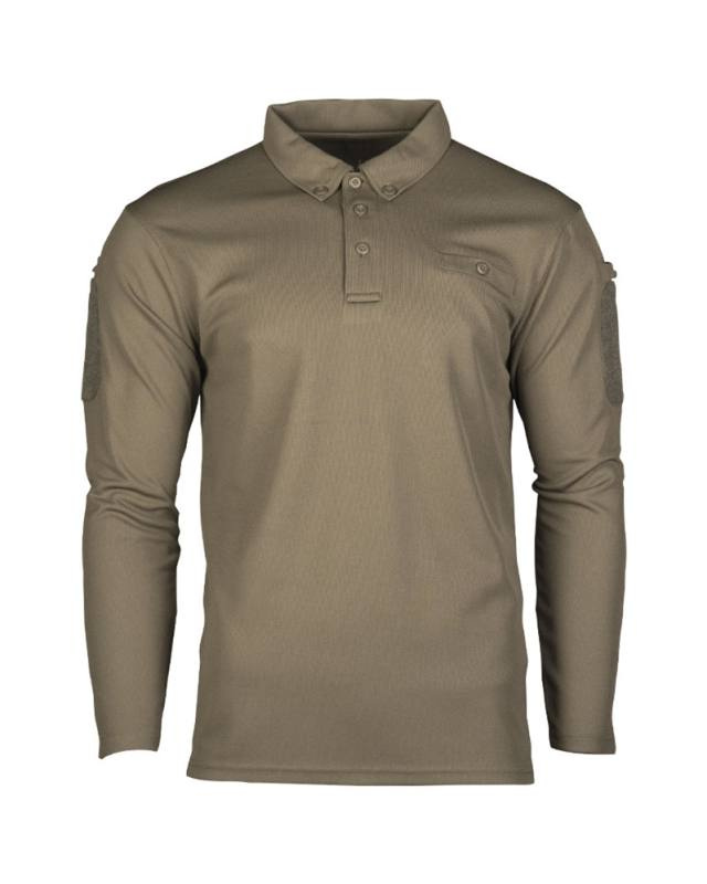 Tactical Quick Dry Polo Shirt 1/1 Sleeve Olive Green – Mil-Tec (1)