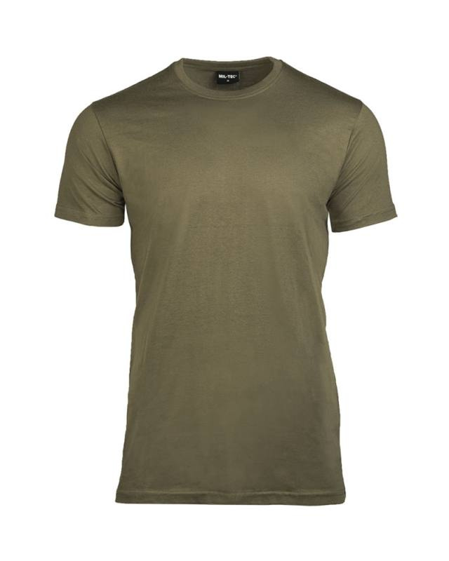 T-shirt US Style Cotton light grey-olive green – Mil-Tec