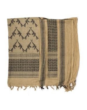 Neck scarf ′shemagh′ 110 × 110CM Rifles, Coyote / black – Mil-Tec (2)
