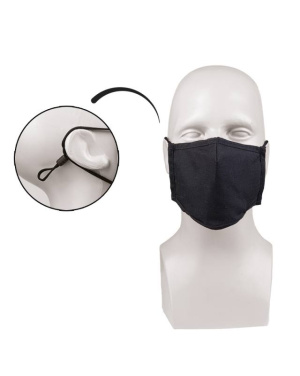 Square-shaped ripstop face mask, black – Mil-Tec (2)
