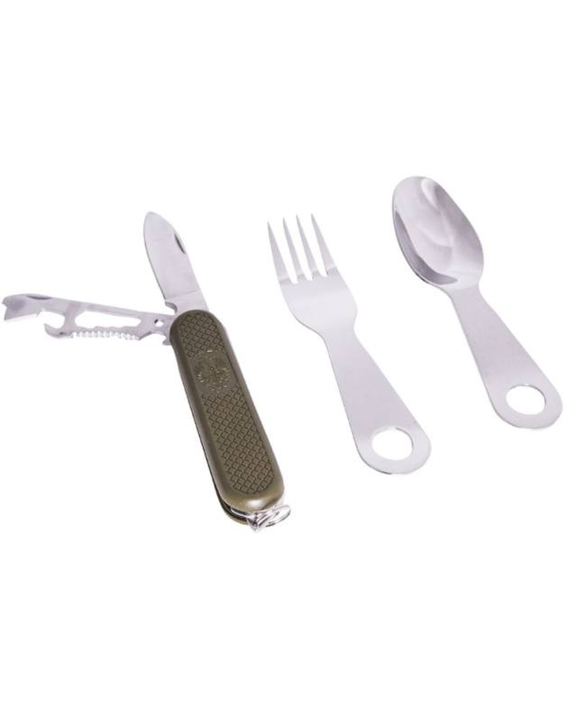 Cutlery set with pocket knife – Mil-Tec (1)