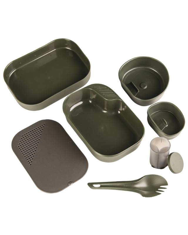 Camp-a-box® 7-piece set, plastic, olive green – Mil-Tec