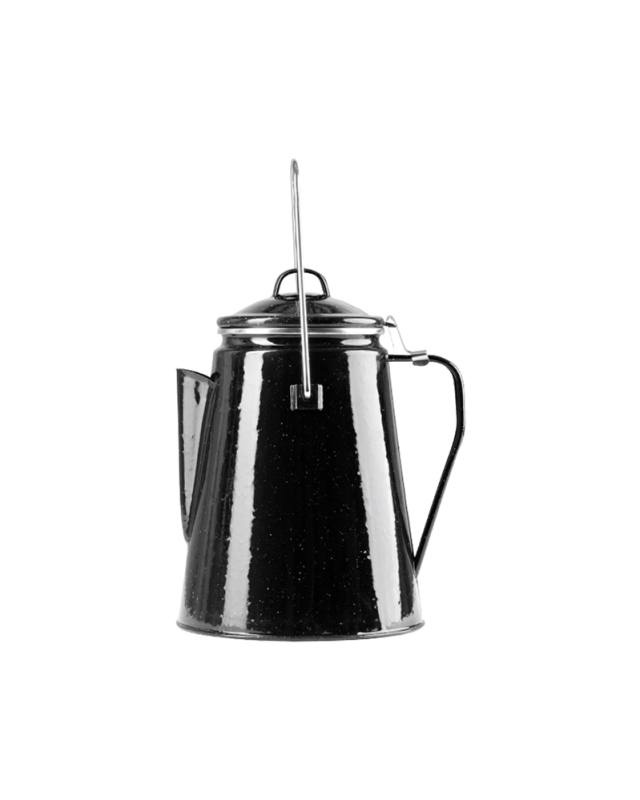 Enamel coffee pot with percolator (8 cups) Black – Mil-Tec (1)
