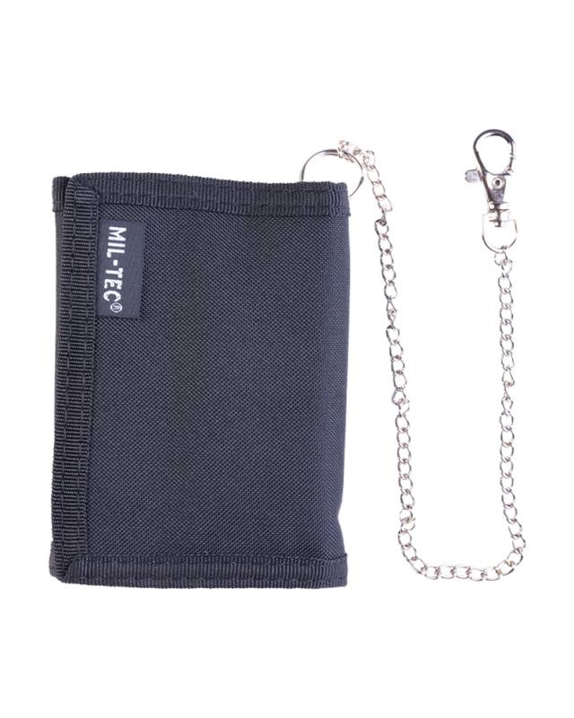 Wallet with security chain, black – Mil-Tec