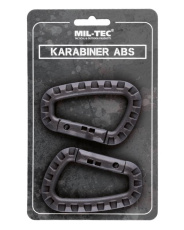 ABS carabiner (2 pieces per blister) Black