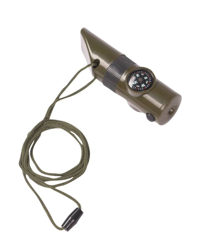 Signal whistle '6in1' olive green – Mil-Tec