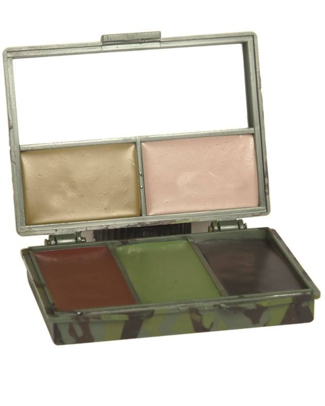 Camouflage makeup set, 5 colors with mirror, woodland camouflage pattern – Mil-Tec