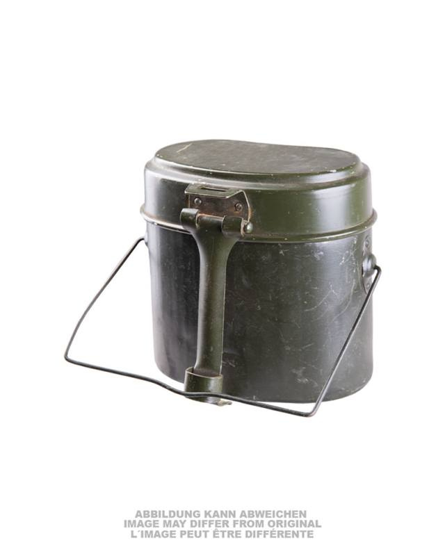 Wehrmacht-type two-piece cookware, olive green (Romanian), used - Mil-Tec (1)