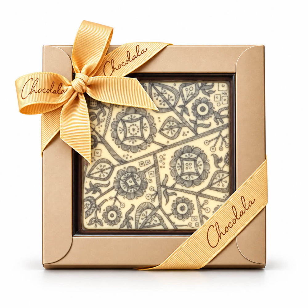 Chocolate bar with blueberry cream and Muhu pattern, product image (1)